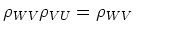 $\displaystyle \rho_{W V} \rho_{V U}=\rho_{W V} \qquad
$