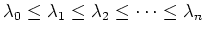 $ \lambda_0 \leq \lambda_1 \leq \lambda_2 \leq \dots \leq \lambda_n$