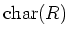 $\operatorname{char}(R)$