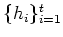 $ \{h_i\}_{i=1}^t$