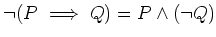 $\displaystyle \neg (P\implies Q) = P \wedge (\neg Q)
$