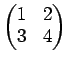 $\displaystyle \begin{pmatrix}
1 & 2 \\
3 & 4
\end{pmatrix}$