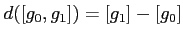 $\displaystyle d([g_0,g_1])=[g_1]-[g_0]$