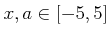 $ x,a \in [-5,5]$
