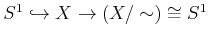 $ S^1 \hookrightarrow X \to (X/\sim) \cong S^1$