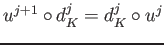 $\displaystyle u^{j+1} \circ d^j_K = d^j_K \circ u^j
$