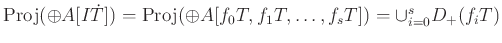 $\displaystyle \operatorname{Proj}(\oplus A[I\dot T] )=
\operatorname{Proj}(\oplus A[f_0 T,f_1 T,\dots, f_s T] )=
\cup_{i=0}^s D_+(f_i T)
$