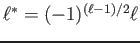 $ \ell^*=(-1)^{(\ell-1)/2}\ell$