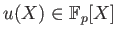 $ u(X)\in \mathbb{F}_p[X]$