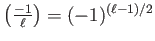 $ {\left(\frac{-1}{\ell}\right)}=(-1)^{(\ell-1)/2} $