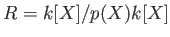 $ R=k[X]/p(X)k[X]$