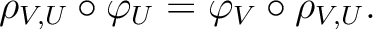 $\displaystyle \rho_{V,U} \circ \varphi_U=\varphi_V\circ \rho_{V,U}.
$