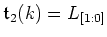 $ \mathfrak{t}_2(k)=L_{[1:0]}$