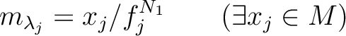 % latex2html id marker 4832
$\displaystyle m_{\lambda_j} = x_j /f_j^{N_1} \qquad (\exists x_j \in M)
$